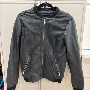 Marc New York Andrew Mark Stylish Black Bomber Jacket